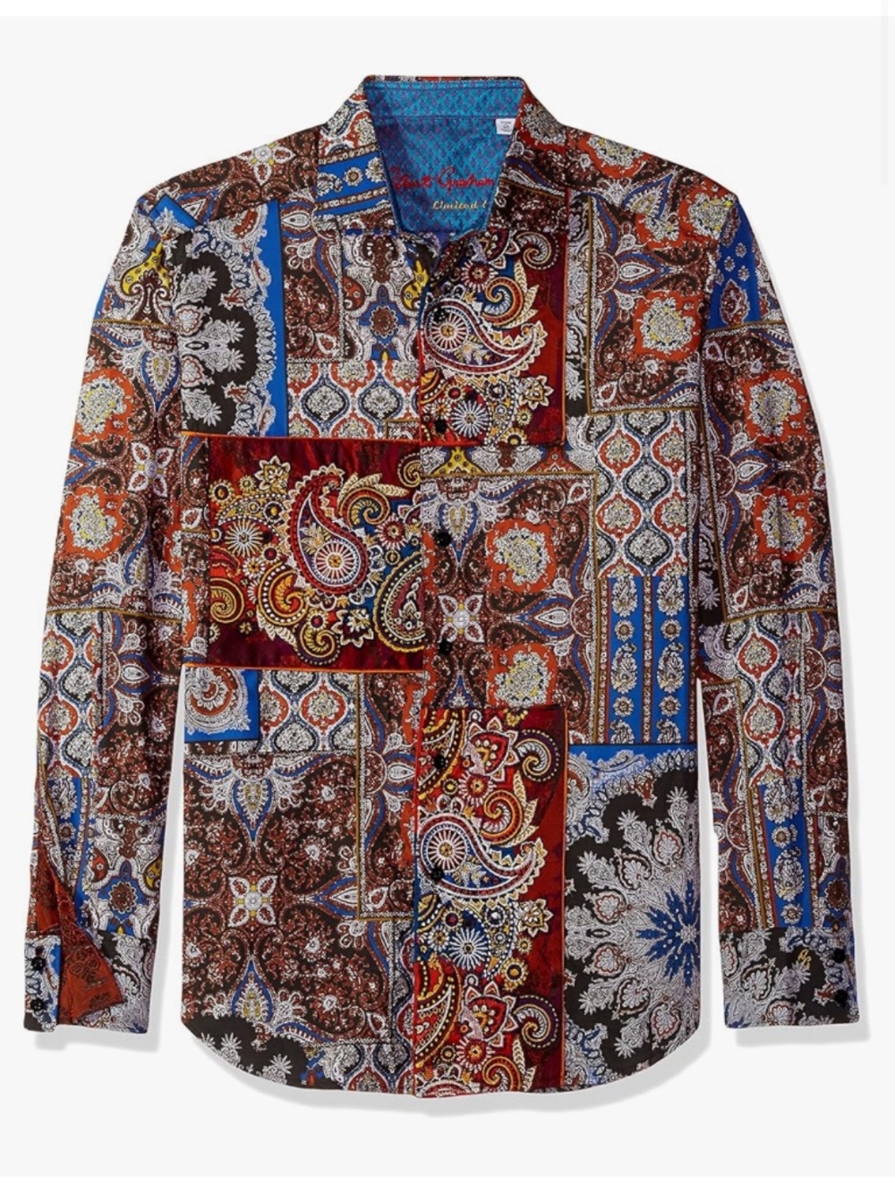 Robert Graham Limited Ed Multicolor Patchwork Paisley Button-Down Shirt XL